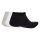 adidas Unisex Sneakersocken, 3er Pack - Cushioned Essentials Low Socks, Logo, gepolstert, einfarbig Schwarz/Grau/Weiß 43-45