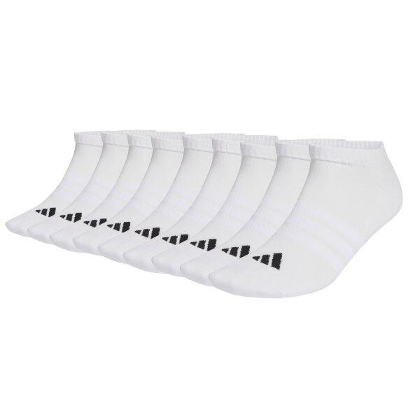 adidas Unisex Sneaker Socks, 9-pack - Cushioned Essentials Low Socks, Logo, Padded, Solid Color White 37-39 (UK 4.5-6)