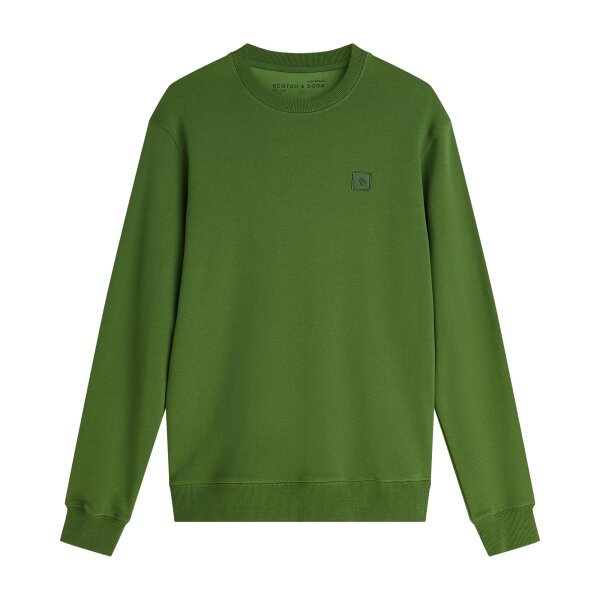 SCOTCH&SODA Men Sweatshirt - Core Logo Badge Regular Fit Sweatshirt, jumper, logo, plain, cotton Green M (Medium)