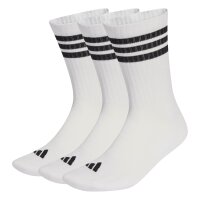 adidas Unisex Socks, 3-pack - 3-Stripes Cushioned Sportswear Crew Socks, Logo, Stripe, Cushioned White 37-39 (UK 4.5-6)