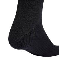 adidas Unisex Socken, 3er Pack - 3-Stripes Cushioned Sportswear Crew Socks, Logo, Streifen, gepolstert Schwarz 37-39