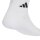 adidas Unisex Quarter Socks, 6-pack - Cushioned Essentials Ankle Socks, logo, padded, solid color White 37-39 (UK 4.5-6)