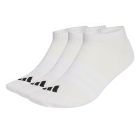 adidas Unisex Sneakersocken, 3er Pack - Thin & Light Sportswear Low Cut Socks, Logo, einfarbig Weiß 43-45