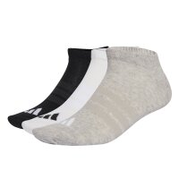 adidas Unisex Sneakersocken, 3er Pack - Thin & Light Sportswear Low Cut Socks, Logo, einfarbig Schwarz/Grau/Weiß 37-39