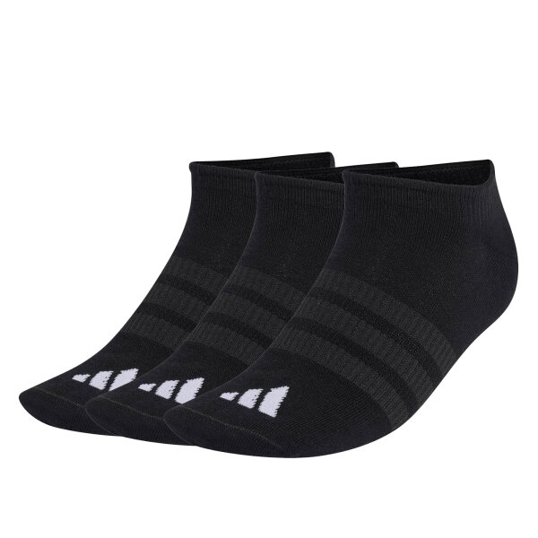adidas Unisex Sneaker Socken, 3er Pack - Thin & Light Sportswear No-Show Socks, Logo, einfarbig Schwarz 37-39