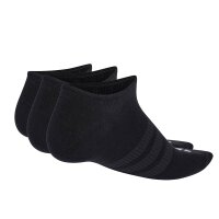 adidas Unisex Sneaker Socken, 3er Pack - Thin & Light Sportswear No-Show Socks, Logo, einfarbig Schwarz 37-39