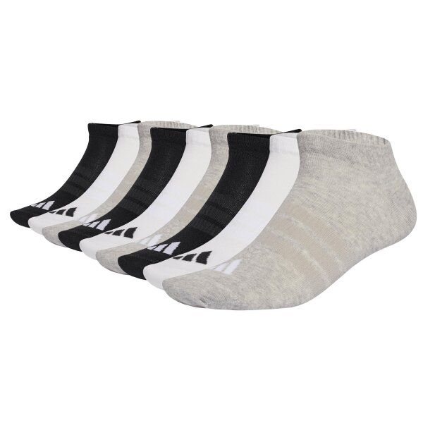 adidas Unisex Sneakersocken, 9er Pack - Thin & Light Sportswear Low Cut Socks, Logo, einfarbig Schwarz/Grau/Weiß 37-39