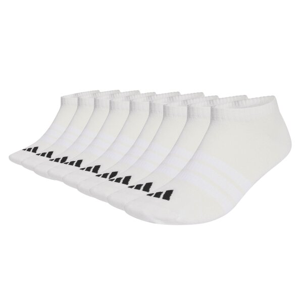 adidas Unisex Sneakersocken, 9er Pack - Thin & Light Sportswear Low Cut Socks, Logo, einfarbig Weiß 40-42