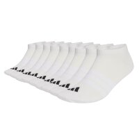 adidas Unisex Sneakersocken, 9er Pack - Thin & Light Sportswear Low Cut Socks, Logo, einfarbig Weiß 40-42
