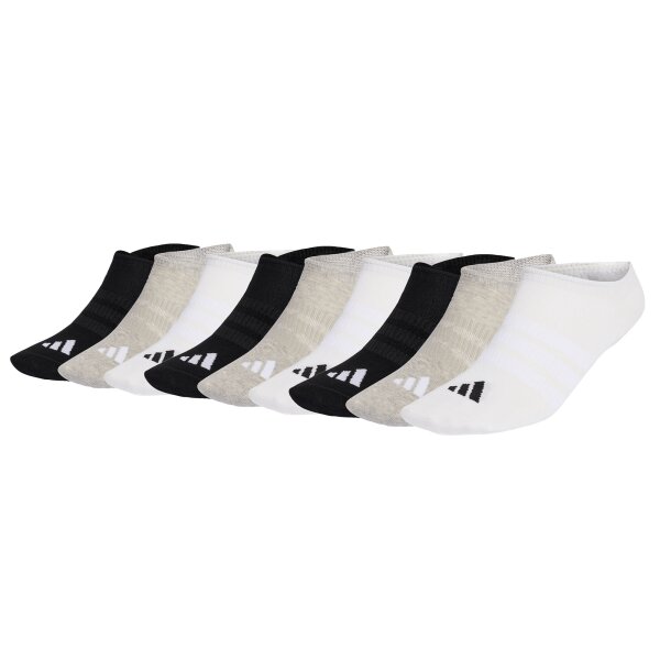 adidas Unisex Sneaker Socken, 9er Pack - Thin & Light Sportswear No-Show Socks, Logo, einfarbig Schwarz/Grau/Weiß 37-39