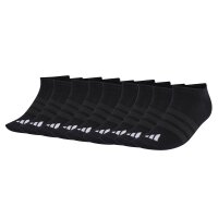 adidas Unisex Sneaker Socken, 9er Pack - Thin & Light Sportswear No-Show Socks, Logo, einfarbig Schwarz 37-39