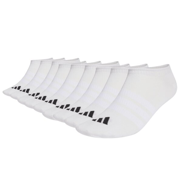 adidas unisex sneaker socks, 9-pack - Thin & Light Sportswear No-Show Socks, logo, single-coloured White 37-39 (UK 4.5-6)