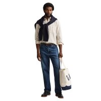 GANT Herren Hemd - Regular Cotton Linen Stripe Shirt, Leinen-Baumwoll-Mix, gestreift Beige M