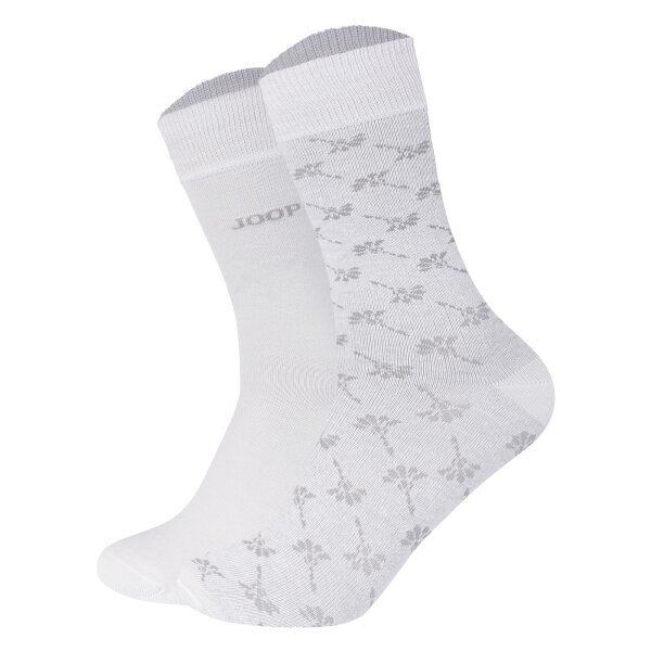 JOOP! Unisex Socken, 2er Pack - Premium Essential Iconic Socks, Logo, Baumwollmischung Weiß 35-38