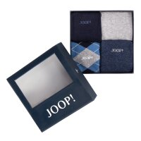 JOOP! Unisex Socken, 4er Pack - Premium Essential Socks in Box, Geschenkbox, Logo Dunkelblau/Grau 39-42