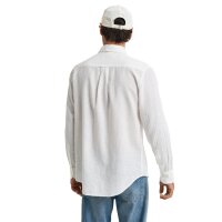 GANT Herren Hemd - Regular Cotton Linen Shirt, Leinen-Baumwoll-Mix, einfarbig Weiß M