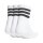 adidas Unisex Quartersocken, 3er Pack - 3-Stripes Cushioned Sportswear Mid-Cut Socks, Logo, Streifen, gepolstert Weiß 43-45