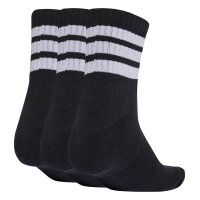 adidas Unisex Quarter Socks, 3-pack - 3-Stripes Cushioned Sportswear Mid-Cut Socks, logo, stripes, padded Black 37-39 (UK 4.5-6)