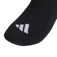 adidas Unisex Quarter Socks, 3-pack - 3-Stripes Cushioned Sportswear Mid-Cut Socks, logo, stripes, padded Black 37-39 (UK 4.5-6)