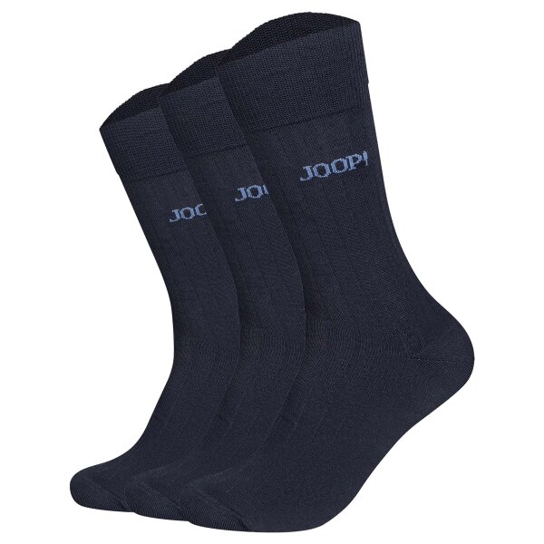 JOOP! Unisex socks, pack of 3 – Premium Essential Mercerised Socks, logo, plain colour Dark Blue 39-42 (UK 6-8)