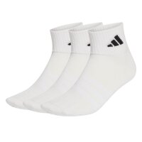 adidas Unisex Quarter Socken, 3er Pack - Thin & Light Sportswear Ankle Socks, Logo, einfarbig Weiß 37-39