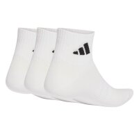 adidas Unisex Quarter Socken, 3er Pack - Thin & Light Sportswear Ankle Socks, Logo, einfarbig Weiß 37-39