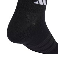 adidas unisex quarter socks, 3-pack - Thin & Light Sportswear Ankle Socks, logo, solid colour Black 37-39 (UK 4.5-6)