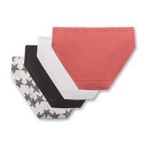 Sanetta Mädchen Rioslips 4er Pack - Teens, Slips, Single Jersey, Baumwollmischung Weiß/Schwarz/Orange 140