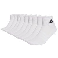 adidas Unisex Quarter Socken, 9er Pack - Cushioned Sportswear Ankle Socks, Logo, gepolstert, einfarbig Weiß 37-39