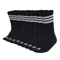 adidas Unisex Socks, 9-pack - 3-Stripes Cushioned Sportswear Crew Socks, Logo, Stripe, Cushioned Black 37-39 (UK 4.5-6)