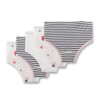 Sanetta Mädchen Hipslips, 5er Pack - Kids, Slips, Single Jersey, Baumwollmischung Weiß/Schwarz/Rot 104