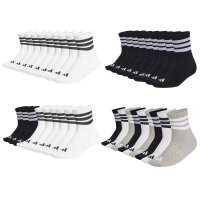 adidas Unisex Quartersocken, 9er Pack - 3-Stripes...