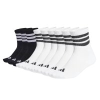 adidas Unisex Quartersocken, 9er Pack - 3-Stripes...