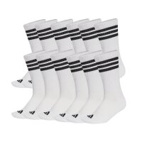 adidas Unisex Socken, 12er Pack - 3-Stripes Essentials Cushioned Crew, Logo, Streifen, gepolstert Weiß 37-39