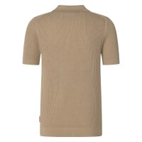 JOOP! JEANS Men Knitted Polo Shirt - Adrianor, Polo Collar, Cotton, Waffle Knit Beige M (Medium)