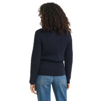 GANT Womens Knitted Jumper with Troyer - Cable Half-Zip, Cable Knit, Stretch Cotton Blue M (Medium)