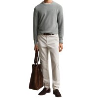 GANT Herren Stirckpullover mit Rundhals - Micro Textured Cotton C-Neck, Baumwolle Eukalyptus (Ceramic Grey) L