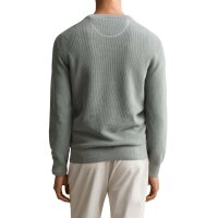 GANT Herren Stirckpullover mit Rundhals - Micro Textured Cotton C-Neck, Baumwolle Eukalyptus (Ceramic Grey) M