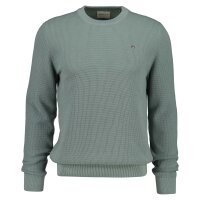 GANT Mens Knitted Jumper with Round Neck - Micro Textured Cotton C-Neck, Cotton Eucalyptus (Ceramic Grey) M (Medium)
