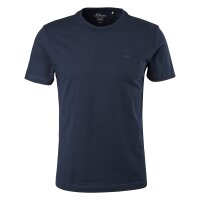 s.Oliver Men T-shirt – basic, round neck, cotton, plain colour Dark Blue S (Small)