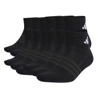 adidas Unisex Quarter Socken, 12er Pack - Cushioned Essentials Ankle Socks, Logo, gepolstert, einfarbig Schwarz 40-42