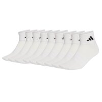 adidas Unisex Quarter Socken, 9er Pack - Thin & Light Sportswear Ankle Socks, Logo, einfarbig Weiß 40-42