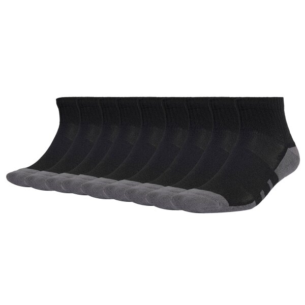 adidas unisex quarter socks, pack of 9 - Essentials Climacool Quarter Socks, logo Black 37-39 (UK 4-6)