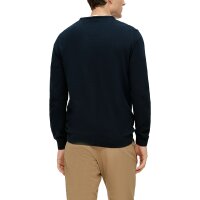 s.Oliver Herren Strickpullover - Basic, Rundhals, Baumwolle, einfarbig Dunkelblau M