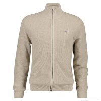 GANT Mens Cardigan with Stand-up Collar - Micro Textured...