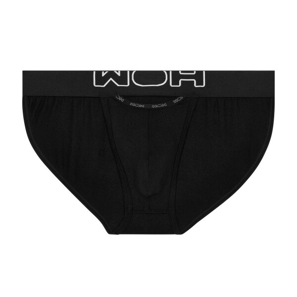 WOH Men Thong Briefs - Sexy Fun, Cotton Blend, Fly, Plain Colour Black S (Small)