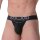 WOH Men Thong Briefs - Sexy Fun, Cotton Blend, Fly, Plain Colour Black S (Small)