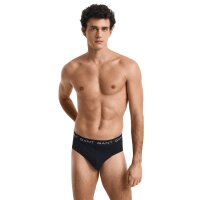 GANT Mens Briefs, 3-Pack - Brief 3-Pack, Slim Fit, Logo, Stretch Cotton, Plain Black M (Medium)
