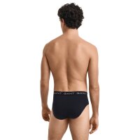 GANT Mens Briefs, 3-Pack - Brief 3-Pack, Slim Fit, Logo, Stretch Cotton, Plain Black M (Medium)