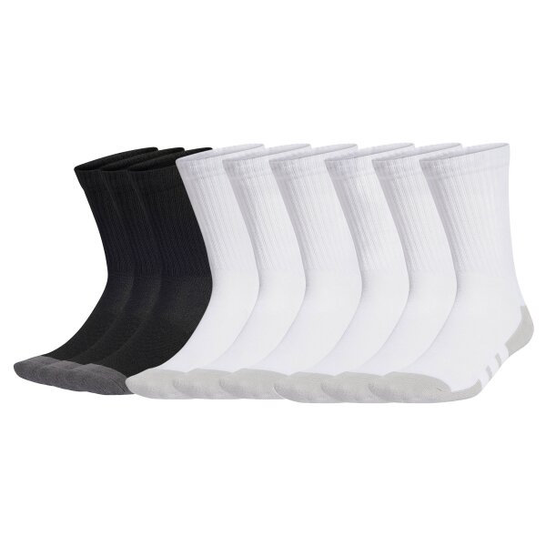 adidas Unisex Socks, 9-pack - Essentials Climacool Crew Socks, logo 2xWhite/Black 40-42 (UK 6.5-8.5)